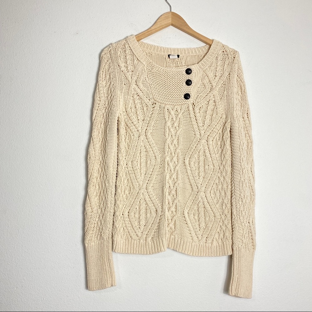 J. Crew Beige Cable Knit Sweater S